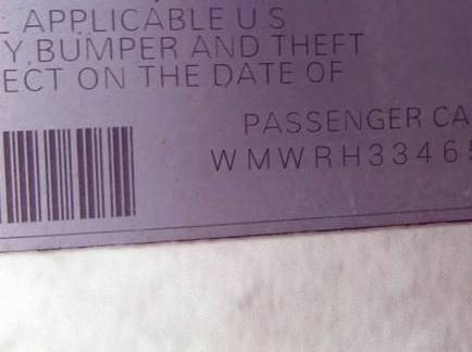 VIN WMWRH33465TF82627