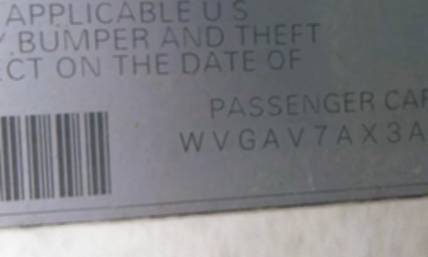 VIN WVGAV7AX3AW531276