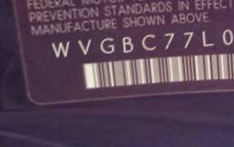 VIN WVGBC77L04D058001