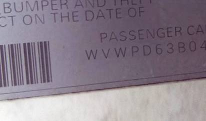 VIN WVWPD63B04P094526