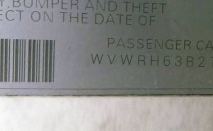 VIN WVWRH63B21P140737