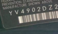 VIN YV4902DZ2D2415355
