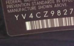 VIN YV4CZ982781428342